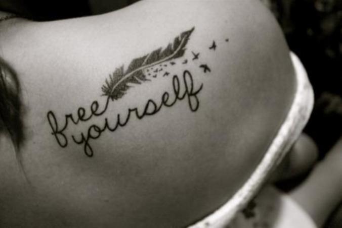 Free yourself - Feather And Bird Tattoo 