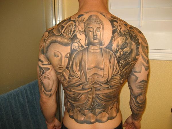 Très grand tatouage temporaire buddha oriental 21cm – Tattoo Sticker -  Tattoo Kids