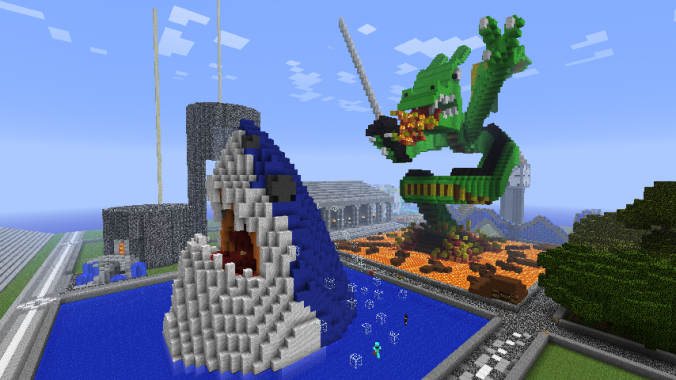Minecraft - Shark and Dragon