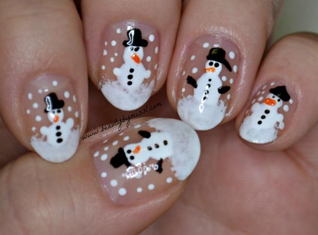 Snowman nail art - Beauty by Miss L