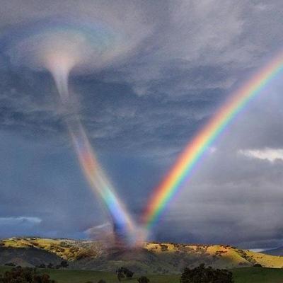 rainbow in the clouds