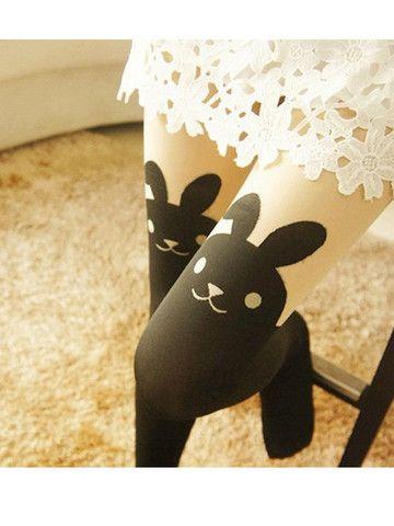 Japanese Kawaii bunny tattoo tights 