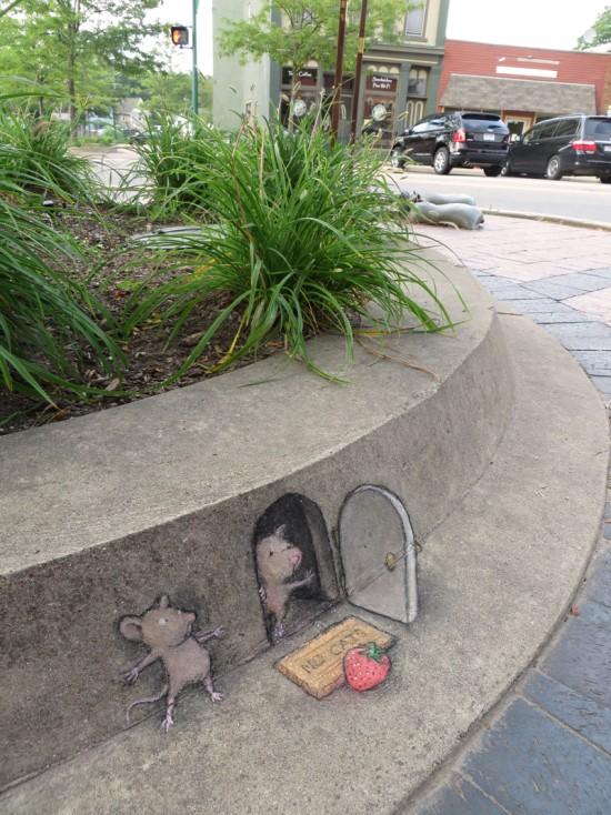 David Zinn sidewalk chalk illustrations – kid-friendly street art – children’s art | Small for Big