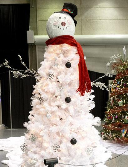 Creative White Snowman Christmas Tree Decorating Ideas snowman door decorations Quakerrose