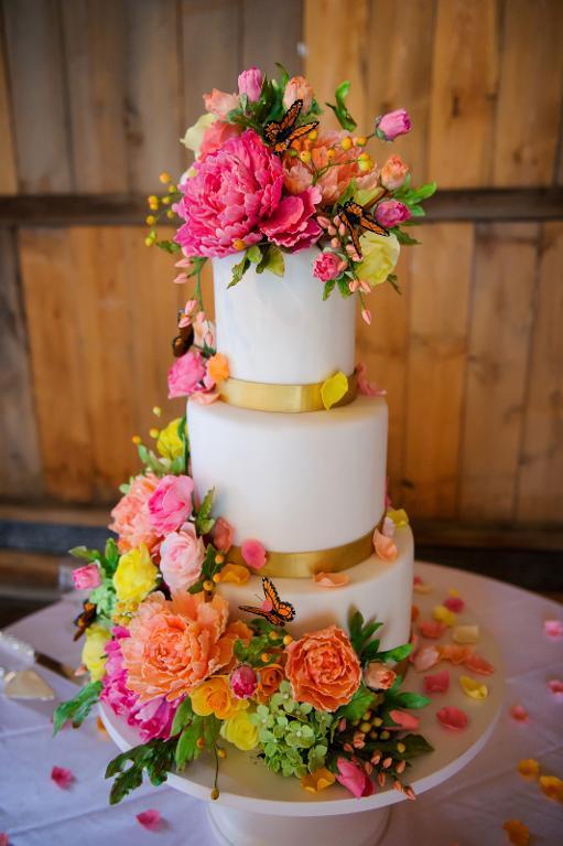 Sugar Flower Butterfly Wedding Cake