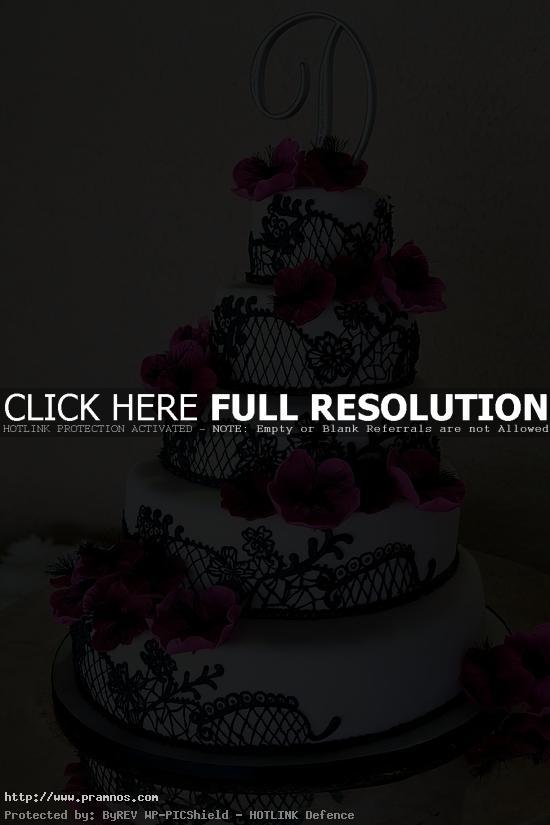 Purple Flowers With White Cake of Wedding Cakes Tucson