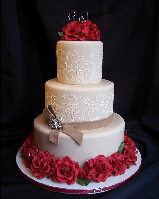 All sizes | red roses wedding cake | Flickr - Photo Sharing!