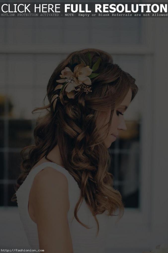 Beautiful Wedding Hairstyles With Flowers : Teen Wedding Hairstyles For Long Hair Down With Flowers Ideas