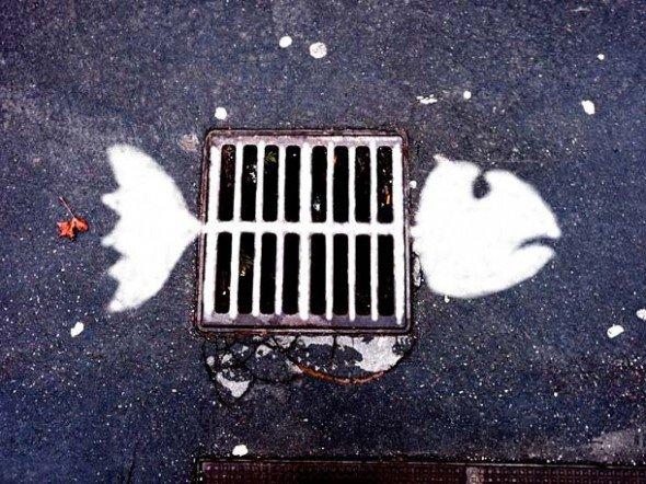 Street art graffiti fish