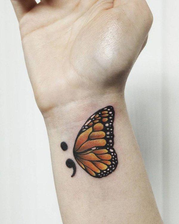 Semicolon is for continuing when you wanted to end. Butterflies are for new beginning. Everyone always deserves a second chance in life and ...