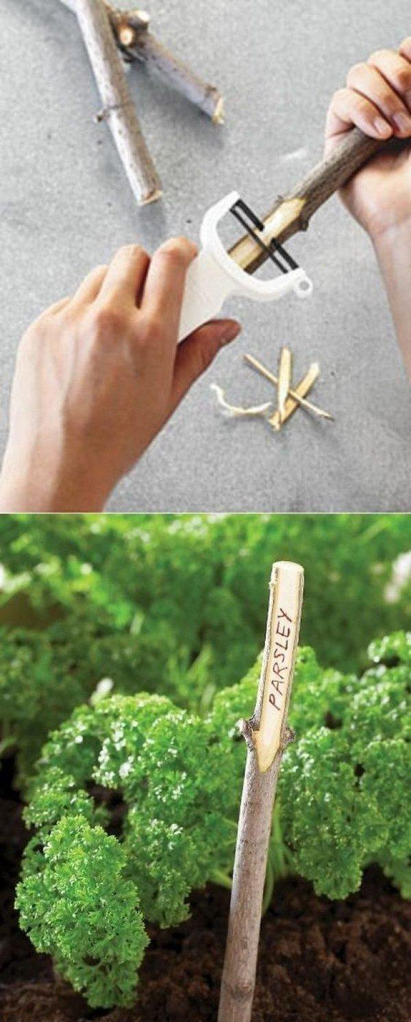 DIY Twigs And Branches Garden Markers