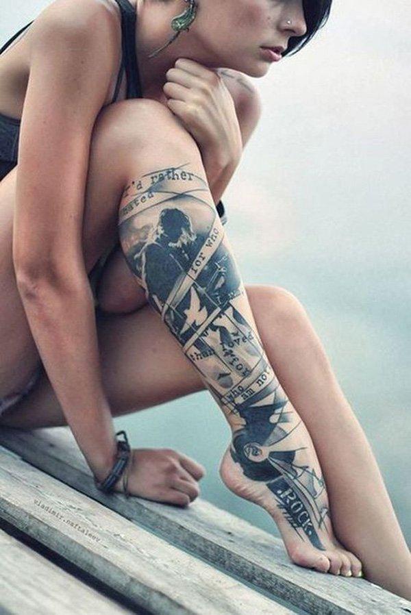 Calf Tattoo- - 50+ Amazing Calf Tattoos  <3 <3
