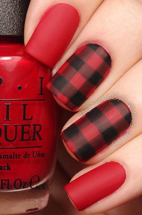 Love plaid? you can actually do this design now on your nails. On glossy nail polish, it won’t have the original feeling to it. But with mat...