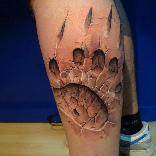 3D paw print tattoos