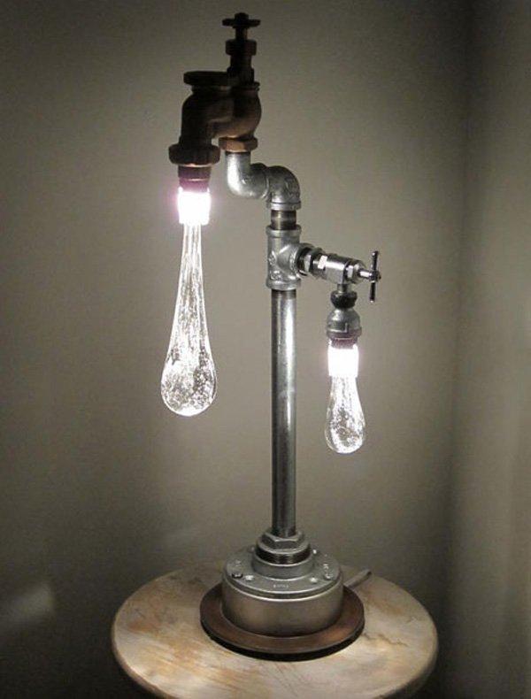 Artistic looking faucet lamp. It’s designed as if there is water falling from the faucet which is actually the light itself.