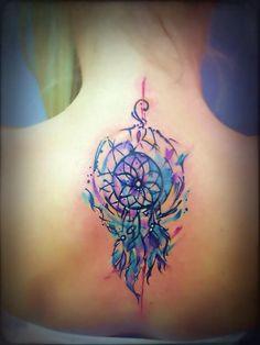 >watercolor dreamcatcher tattoos - Google Search