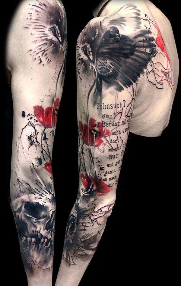 2 poppy sleeve tattoo