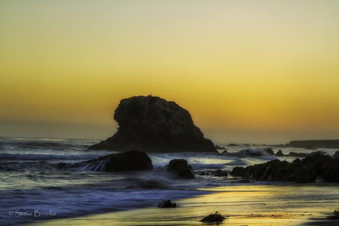 Sea Stack Sunset | A sunset over a sea stack near Cambria