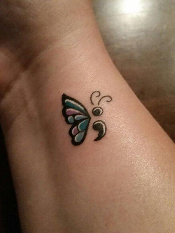 The combination of semicolon and butterflies are very popular because of the message these two symbols convey. Put together, you have your o...