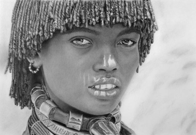 Pencil Portrait of a Married Hamer Woman by LateStarter63 on DeviantArt