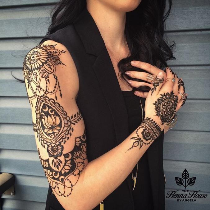 Henna sleeve tattoo-Instagram
