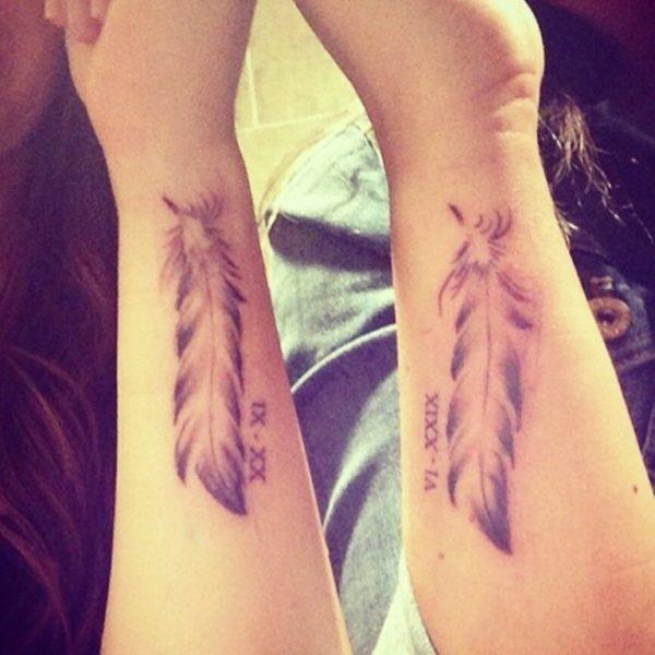 Feather Tattoo Design on Wrist