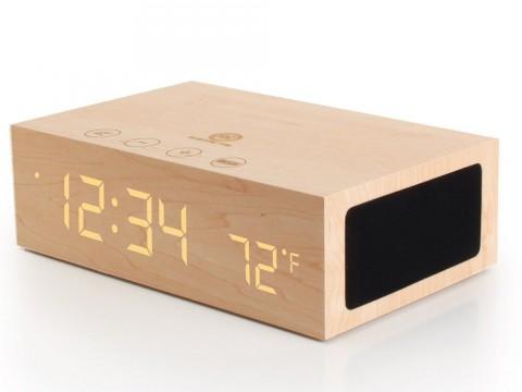 GOgroove BlueSYNC TYM Wooden Bluetooth Speaker Alarm Clock • Selectism