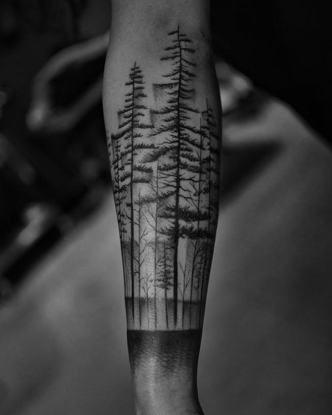 forest sleeve tattoo-Instagram
