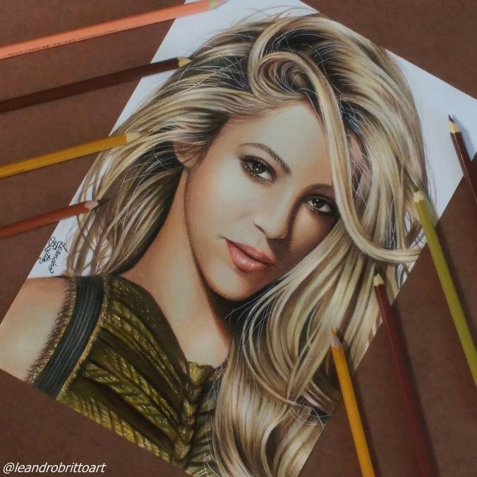 Leandro Britto art Colored Shakira- Instagram
