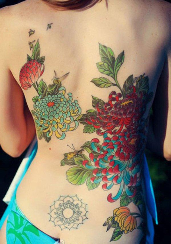 6 chrysanthemum tattoo for women