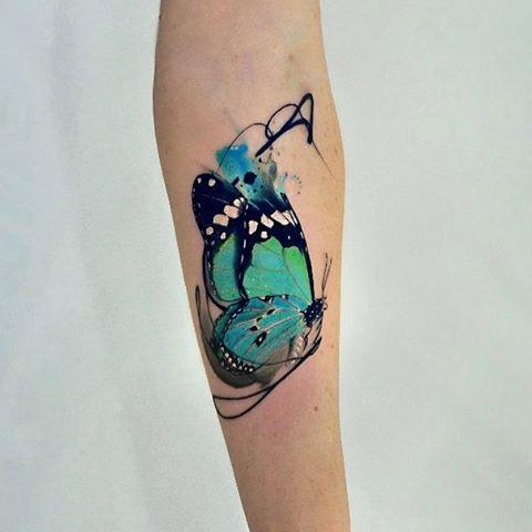 Watercolor butterfly tattoo-Instagram
