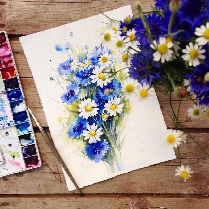 Splattered Watercolor Paintings Capture the Beautiful Vibrancy of Delicate of Flowers - My Modern Met