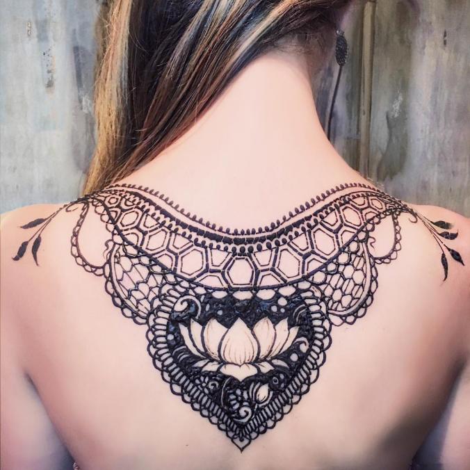 Henna on back
