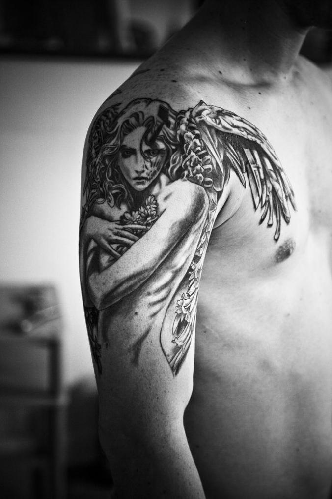 Angel tattoo for guys