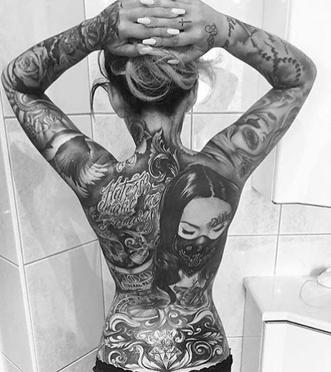 Full back tattoo for women
