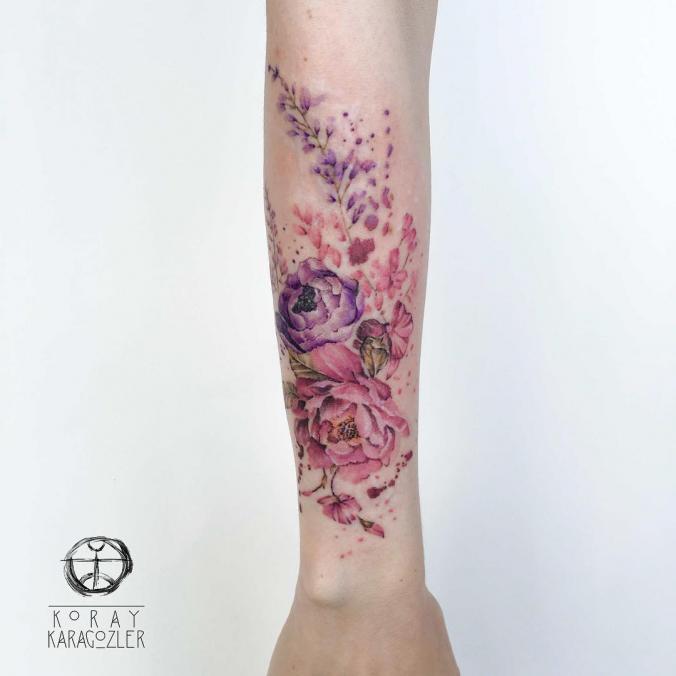 Flowers sleeve tattoo
