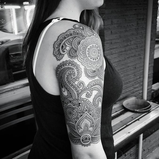 Mehndi style tattoo
