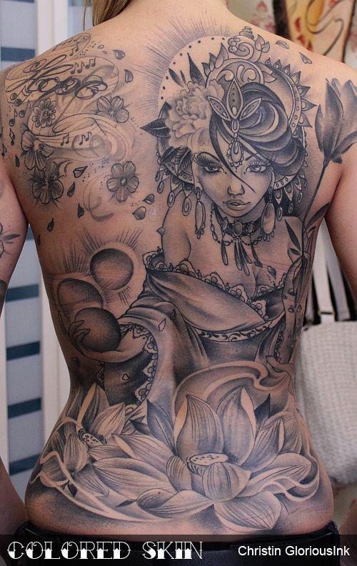 Full back tattoo by Christian Glorious Ink