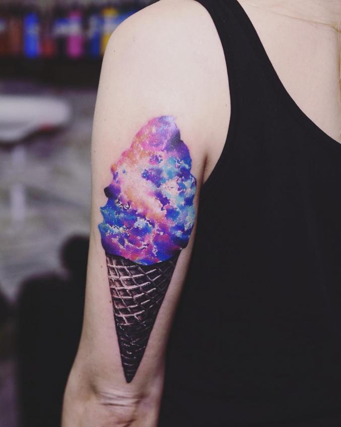 Colorful ice cream tattoo