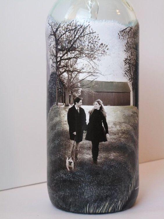 Beautiful country life on wine bottle