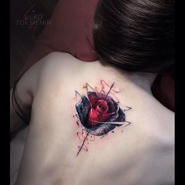 Rose back tattoo