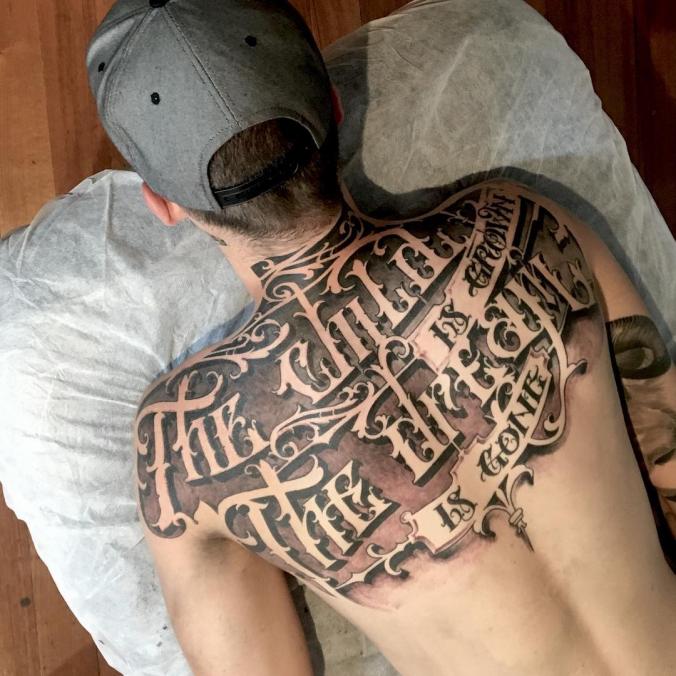 Font back tattoo 