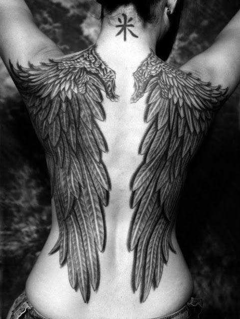 Full back Angel Wing Tattoo