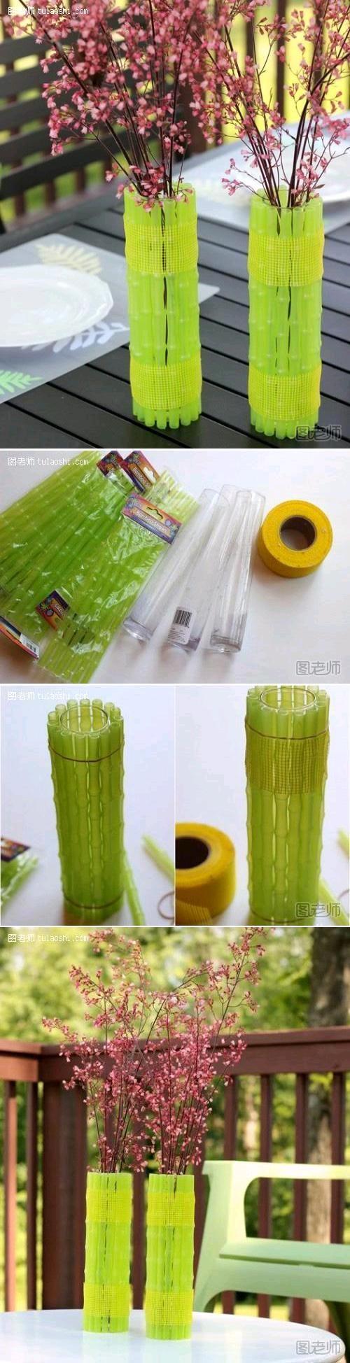 DIY Green Bamboo Neon Vase DIY Projects / UsefulDIY.com