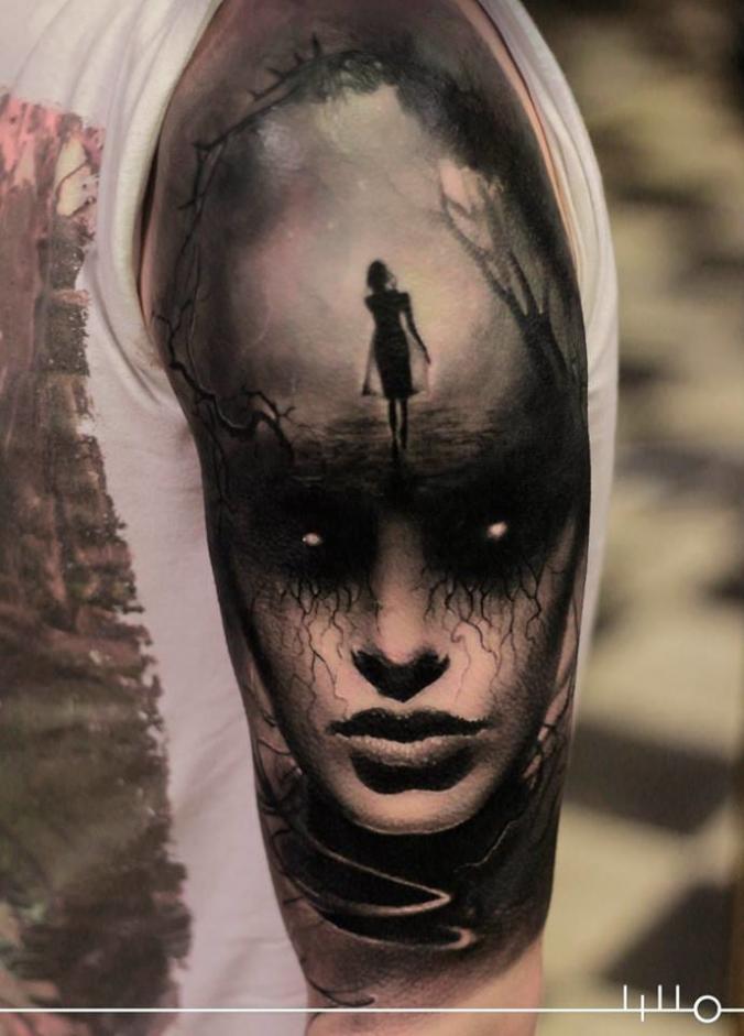 Fantasy half sleeve tattoo by Rainer Lillo