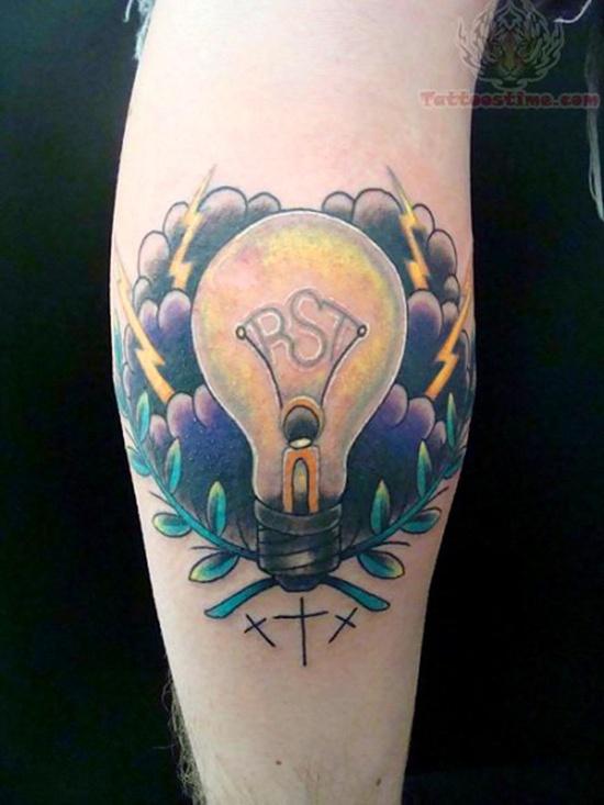broken light bulb tattoo