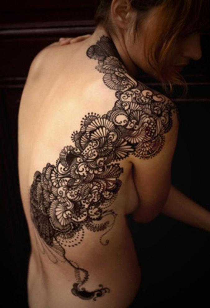 Feminine Tattoo   Lace Design