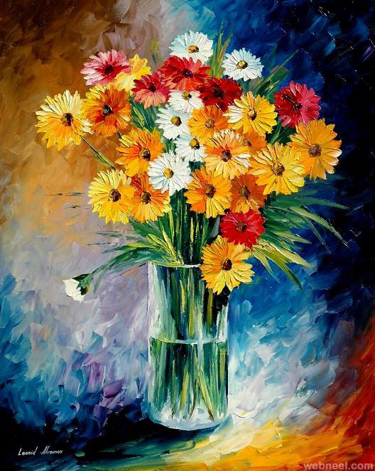 40 Beautiful and Realistic Flower Paintings for your inspiration