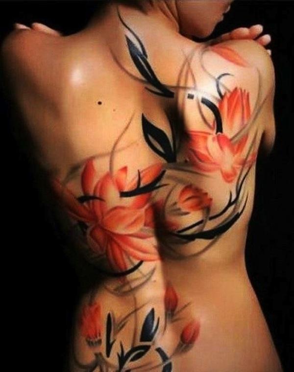 lotus flower tattoo full back