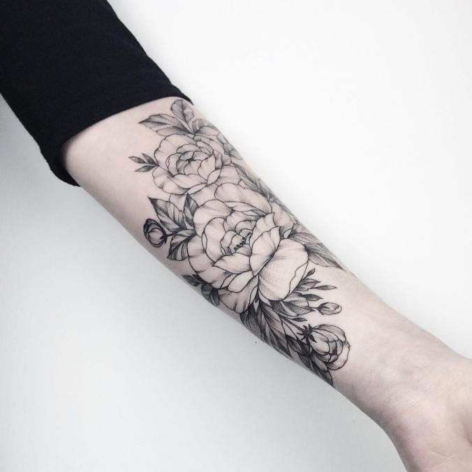 Flower sleeve tattoo